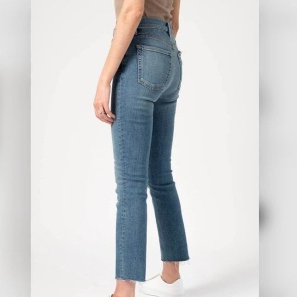 GRLFRND Reed Cropped High Rise Skinny Jeans in Come Over Wash Size 30 - Picture 2 of 12